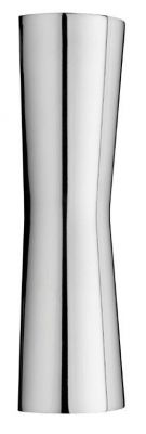 Nahaufnahme der Clessidra Wandleuchte von Flos in glänzendem Chrom, moderne Innenbeleuchtung.